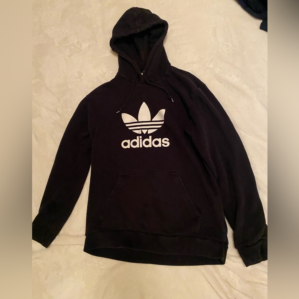 Black adidas hoodie. Thick material size medium men’s